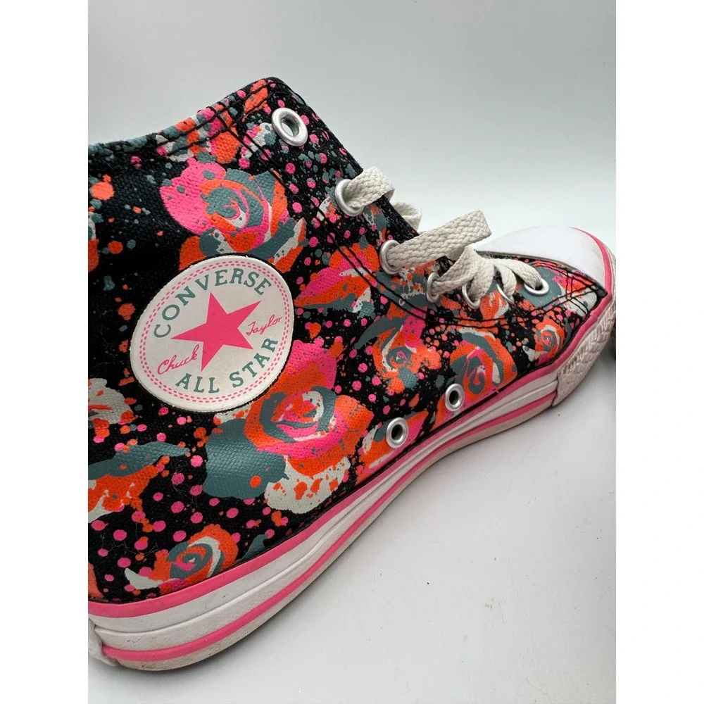 Converse Chuck Taylor All Star High Top Floral Polka Dot Sneakers 654210F 4.5Y